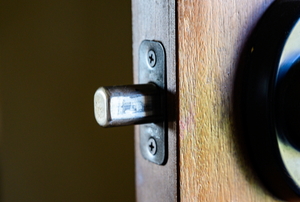 A deadbolt lock.