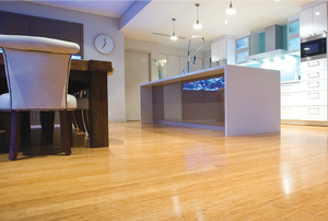 A bamboo floor in a modern home.