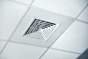 diffuser installed into ceiling panels