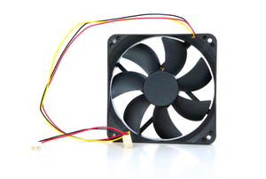 An unattached ventilation fan against a blank, white background.