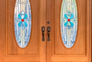 wooden double doors