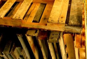 A stack of pallets ready to be repurposed.