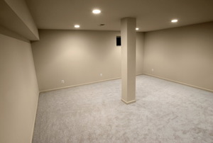 A finished basement.