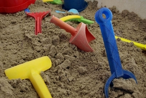 Toys in the sand.