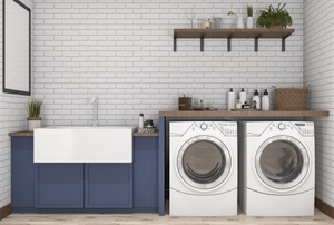 A laundry room.