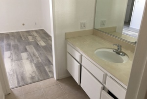 The finished master bathroom.