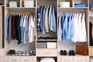 organized closet with multiple compartments
