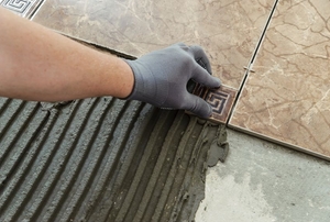 laying ceramic tiles