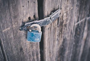 A shed with a lock.