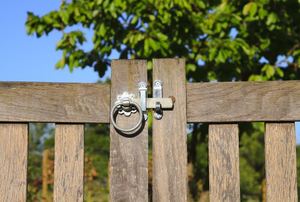 A wood gate.