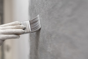Painting a concrete wall