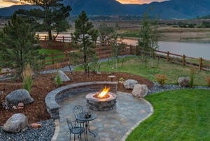 A patio fire pit.