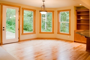 A room with hardwood floors.