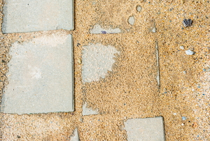 paver stones resting in sand