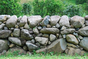 A stone wall.