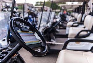 Row of golf carts