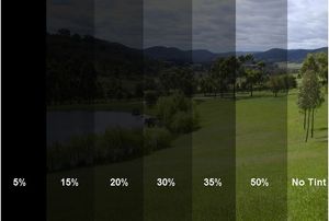 various percentages of tint