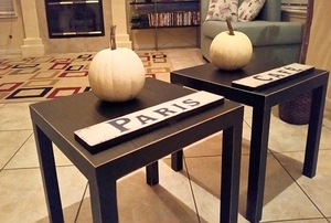 shabby chic end tables with decor