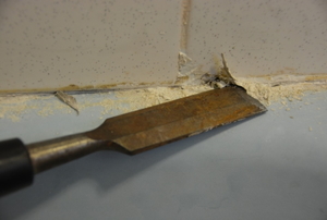 grout and scraper