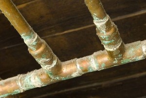 old water pipes in ceiling