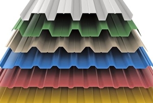 Metal siding on a white background.