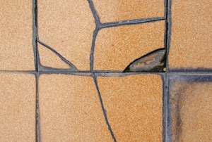 damaged ceramic tile
