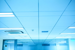 A suspended ceiling in an office.