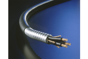 armored cable with wires exposed