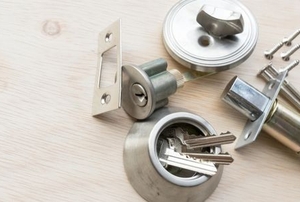deconstructed deadbolt lock
