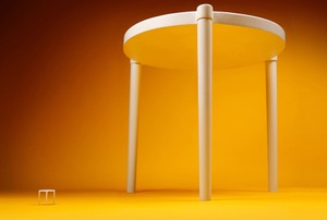 Large and tiny plastic tables