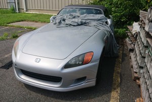 A grey car.