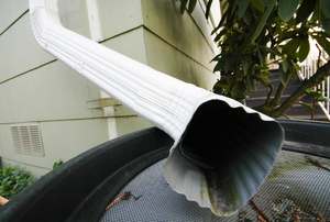 end of a gutter downspout