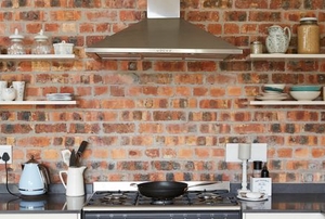 brick siding in a kitchen