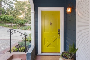 A yellow front door.