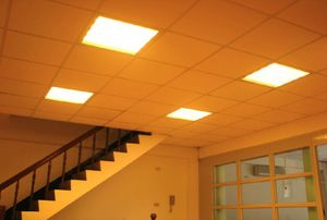 A suspended ceiling.