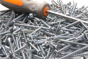Screws and a screwdriver.