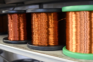 Rolls of copper wire.