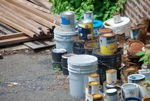 Latex paint cans.