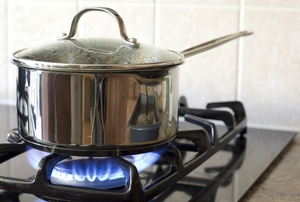 A gas stove.