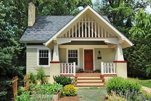 A small home with a gable roof.