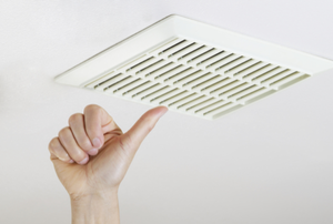 touching a ceiling exhaust fan