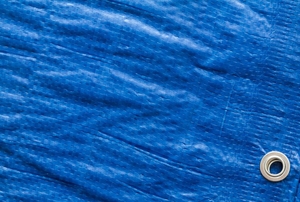 folded blue tarp