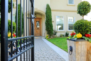 A front door gate.