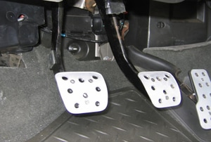 Clutch, brake, and gas pedals