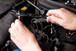 Working on an automotive AC system