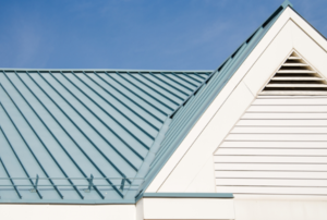 metal roof painted green