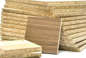 Particle board on a white background.