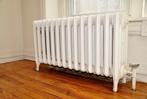 White radiator in a room
