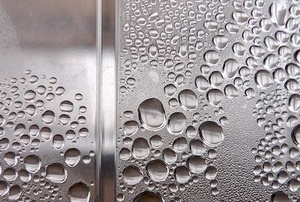 water condensation on a piece of glass