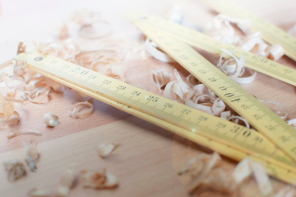 Folding rulers are typically made from six to eight-inch wood or steel lengths t